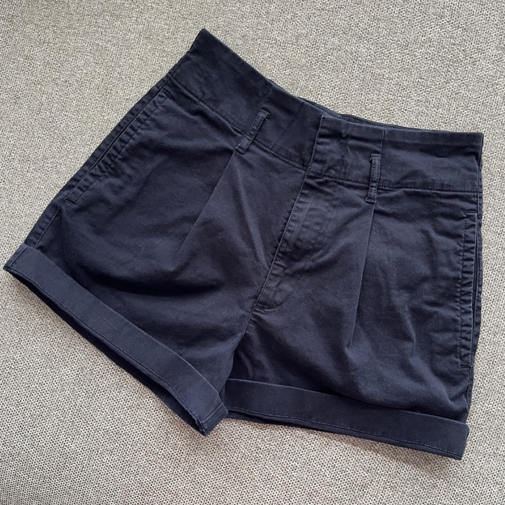 Ralph Lauren Navy High-Waisted Cotton Shorts - Size 4